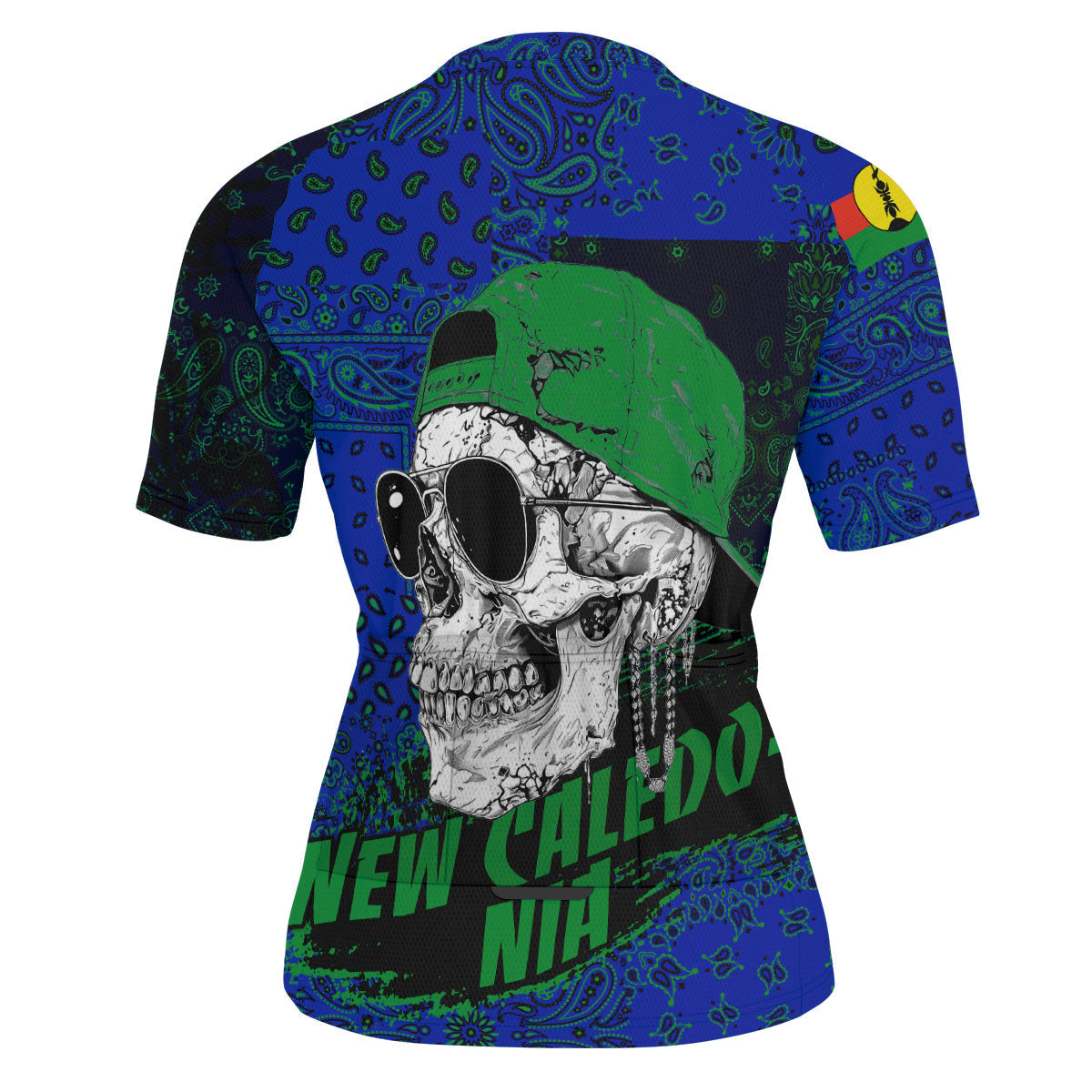 New Caledonia Men Cycling Jersey Paisley Flag And Skull Style 3