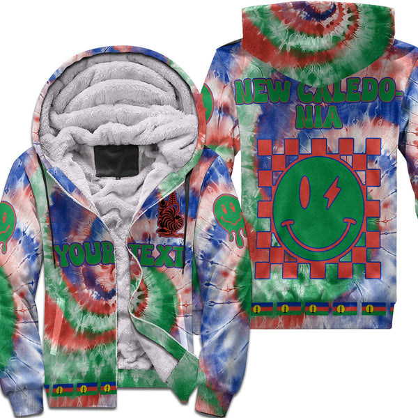 New Caledonia Sherpa Hoodie Custom Tie Dye Style 1