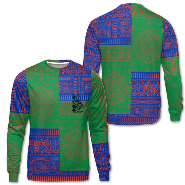 New Caledonia Sweatshirt Flag And Paisley Basic Style 1