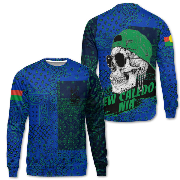 New Caledonia Sweatshirt Paisley Flag And Skull Style 1