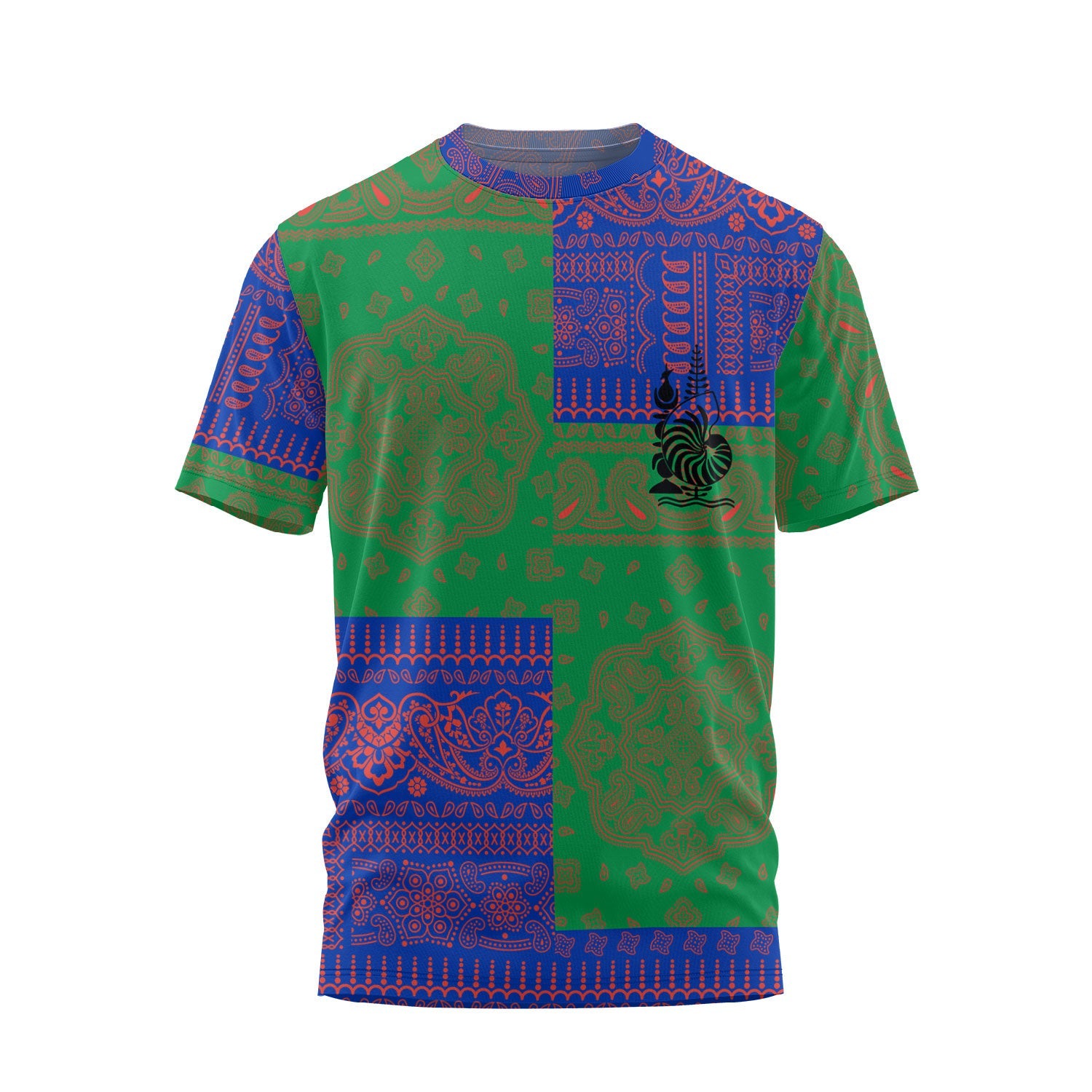 New Caledonia T Shirt Flag And Paisley Basic Style 2