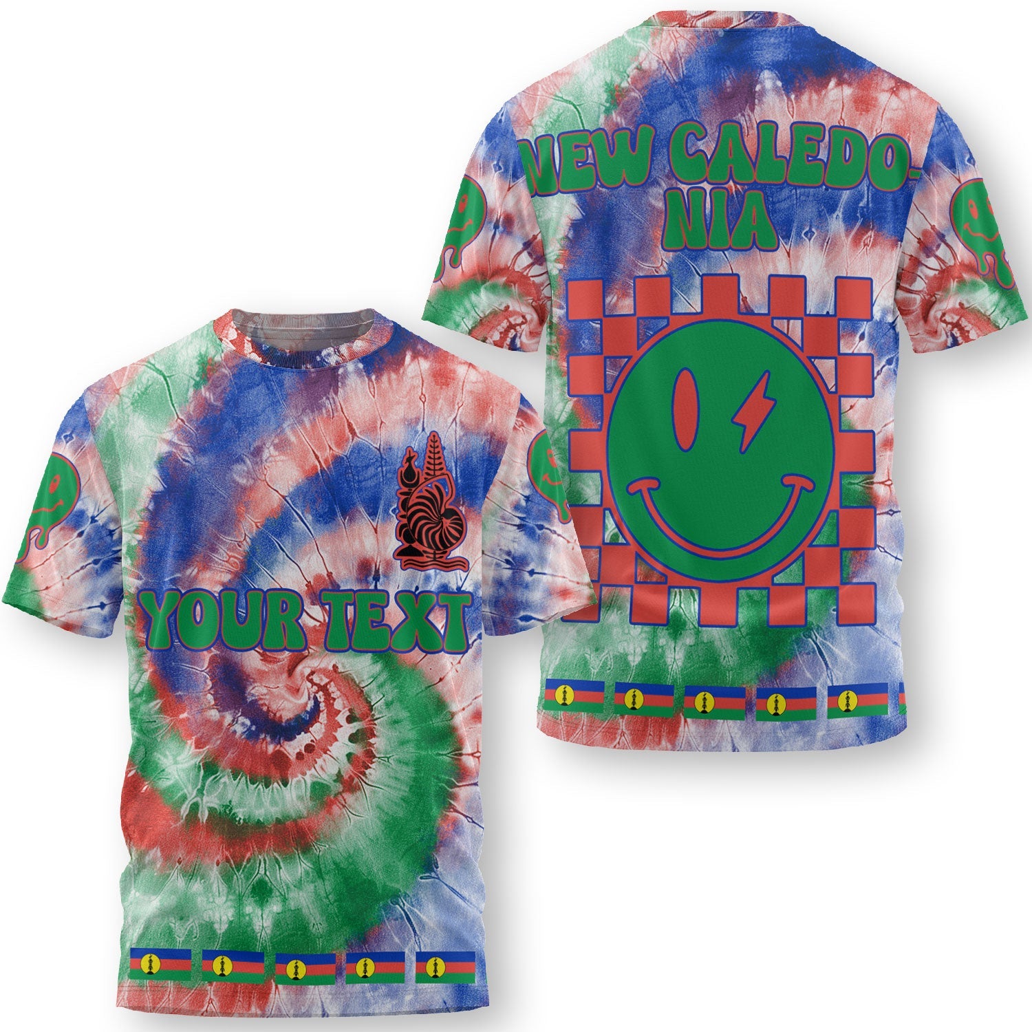 New Caledonia T Shirt Custom Tie Dye Style 3