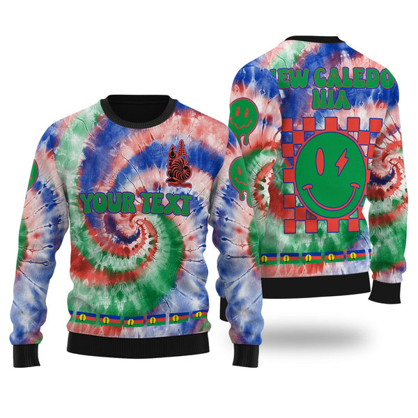 New Caledonia Ugly Sweater Custom Tie Dye Style 1