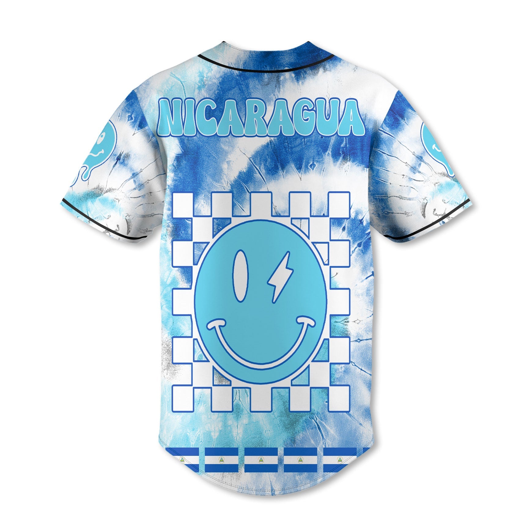 Nicaragua Baseball Jersey Custom Tie Dye Style 3