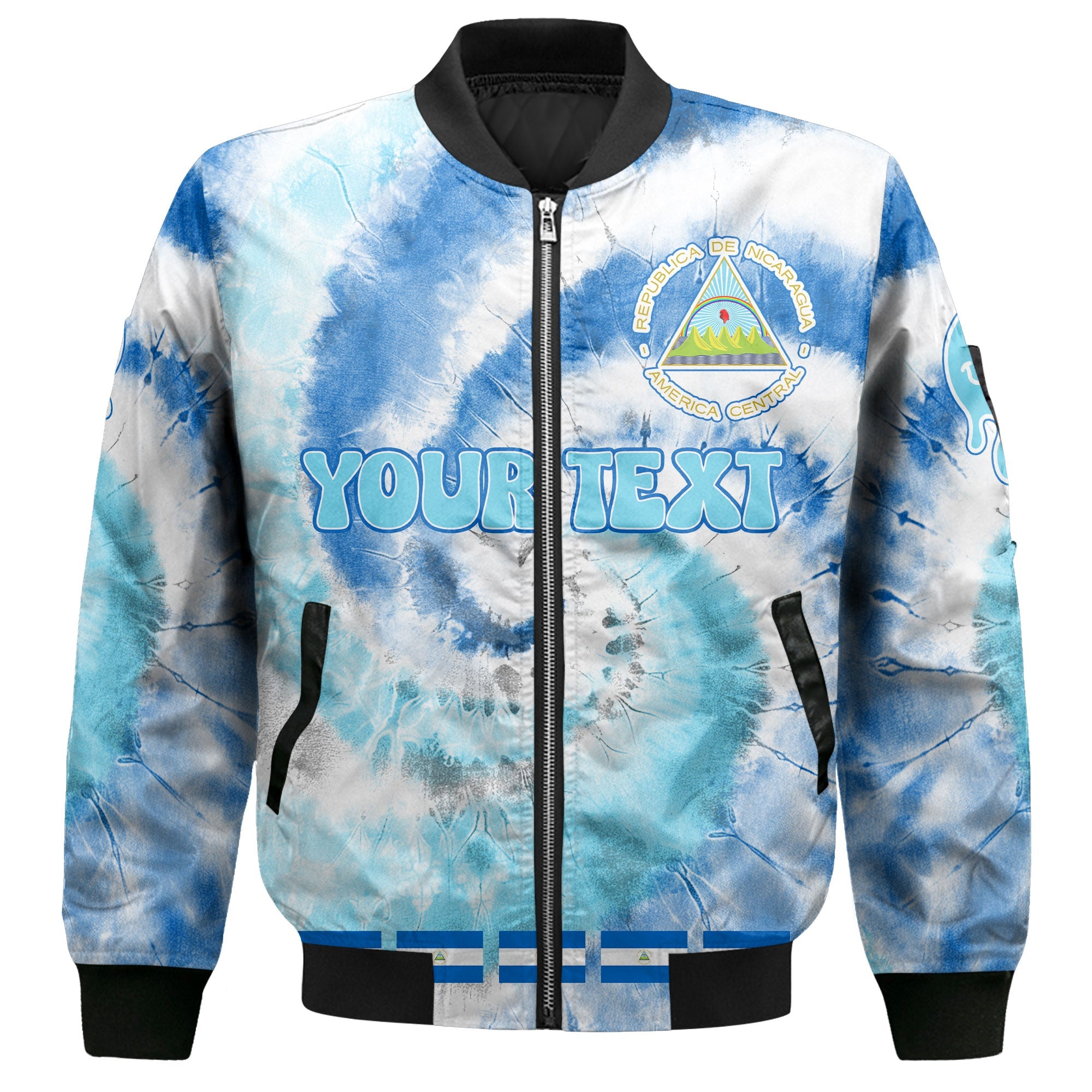 Nicaragua Bomber Jacket Custom Tie Dye Style 2