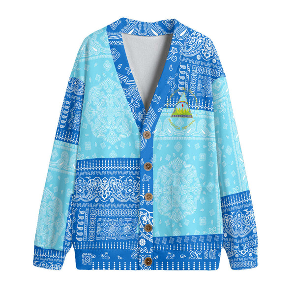 Nicaragua Fleece Cardigan Flag And Paisley Basic Style 1