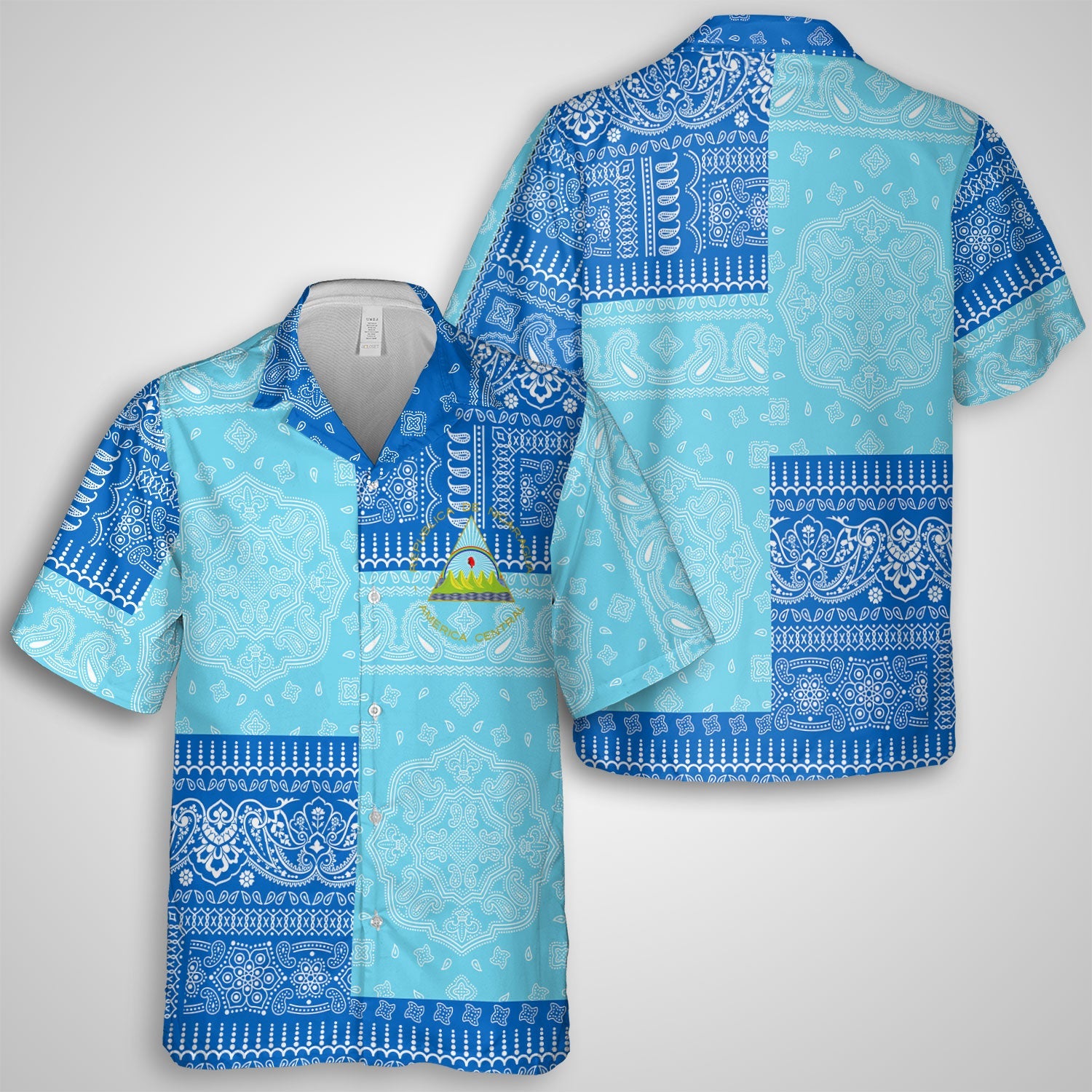 Nicaragua Hawaiian Shirt Flag And Paisley Basic Style 1