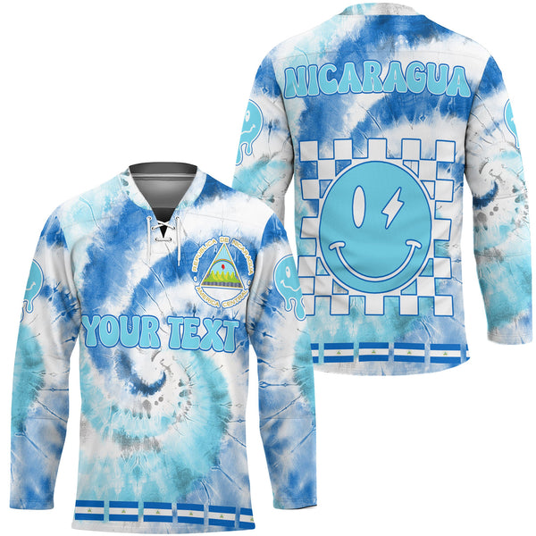 Nicaragua Hockey Jersey Custom Tie Dye Style 1