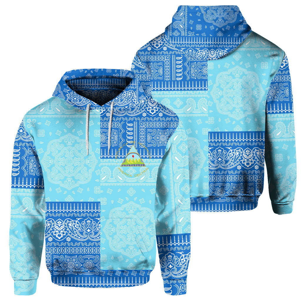 Nicaragua Hoodie Flag And Paisley Basic Style 1