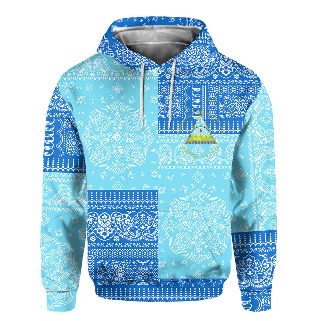 Nicaragua Hoodie Flag And Paisley Basic Style 2