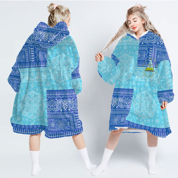 Nicaragua Hoodie Blanket Flag And Paisley Basic Style 1