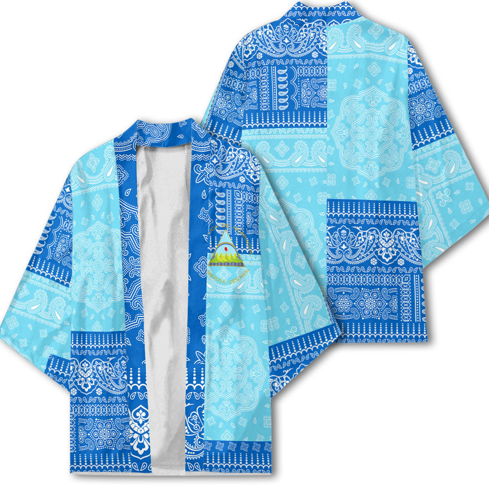 Nicaragua Kimono Flag And Paisley Basic Style 1