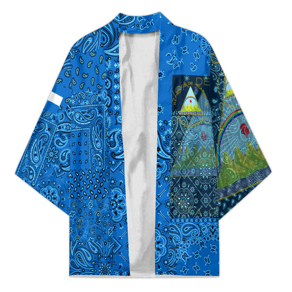 Nicaragua Kimono Paisley Flag And Skull Style 1