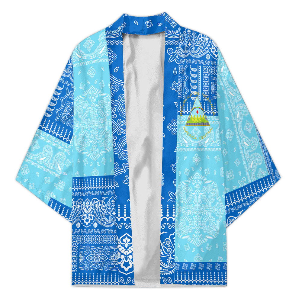 Nicaragua Kimono Flag And Paisley Basic Style 2