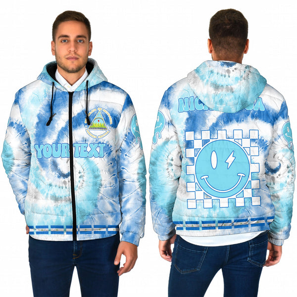 Nicaragua Men Hooded Padded Jacket Custom Tie Dye Style 1