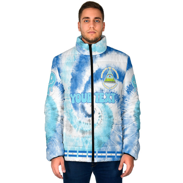 Nicaragua Men Padded Jacket Custom Tie Dye Style 1