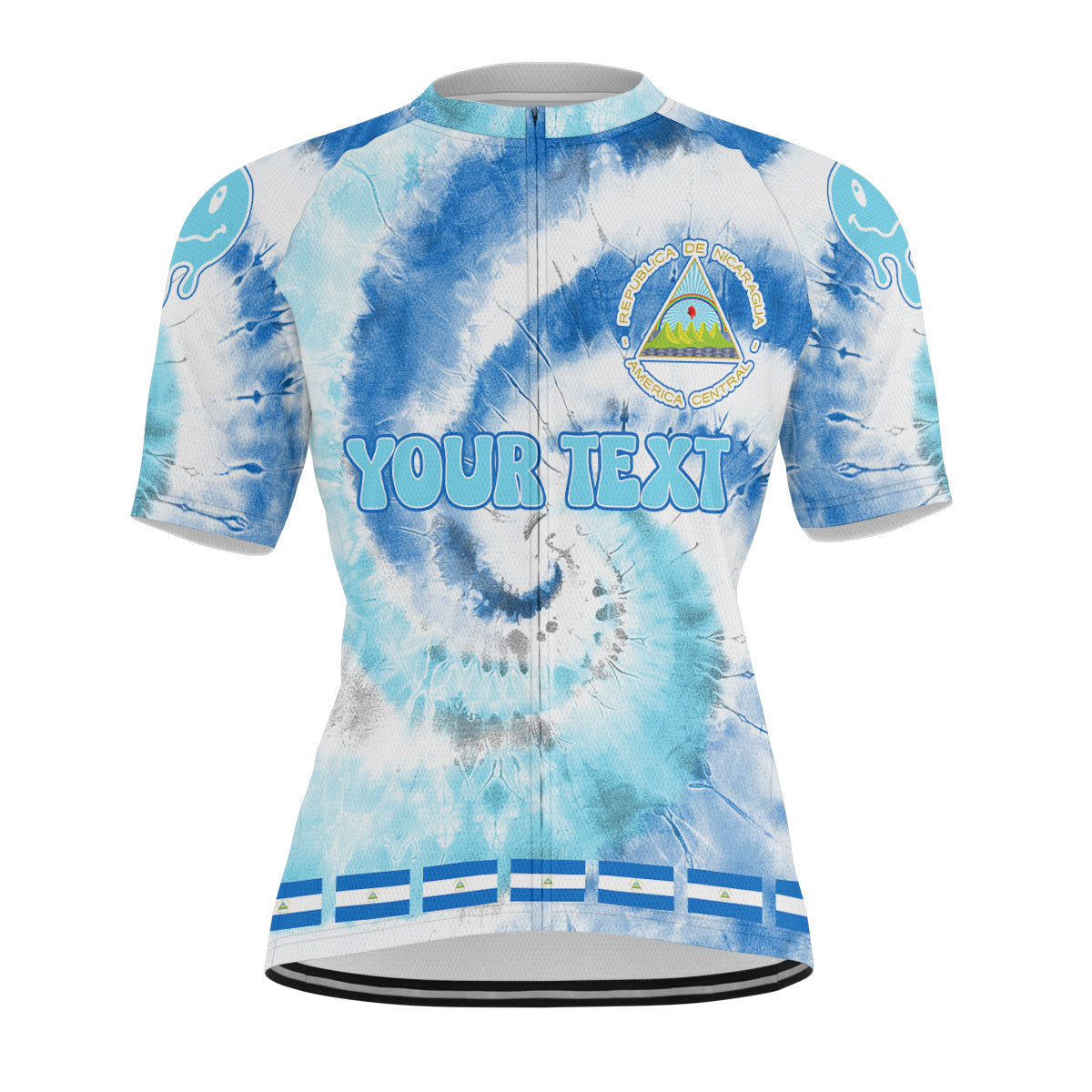 Nicaragua Men Cycling Jersey Custom Tie Dye Style 1