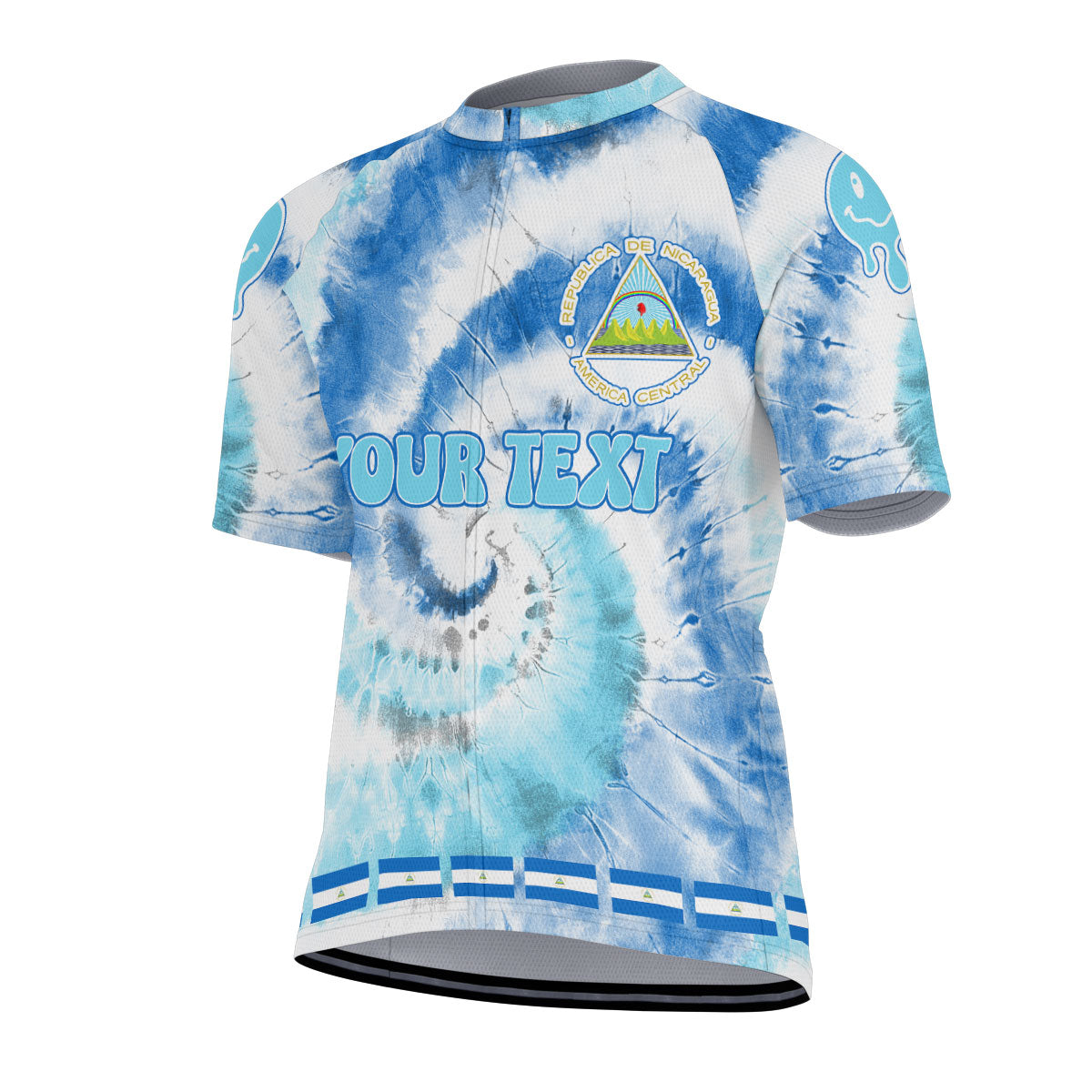 Nicaragua Men Cycling Jersey Custom Tie Dye Style 2