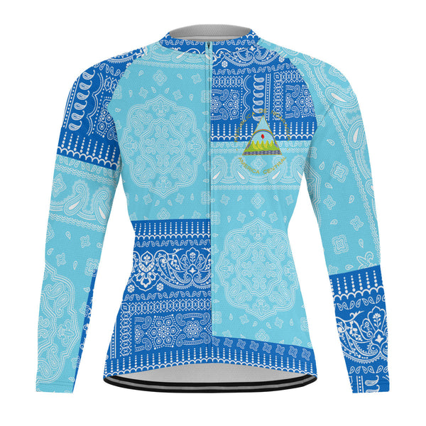 Nicaragua Raglan Men Cycling Jersey Long Sleeve Flag And Paisley Basic Style 1