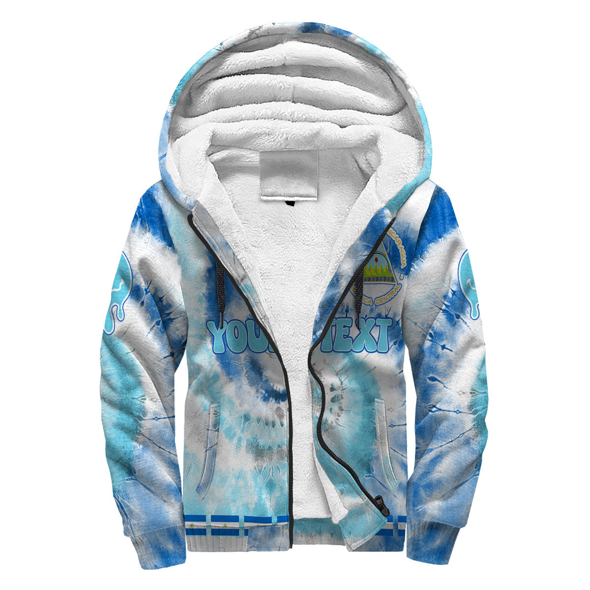 Nicaragua Sherpa Hoodie Custom Tie Dye Style 3