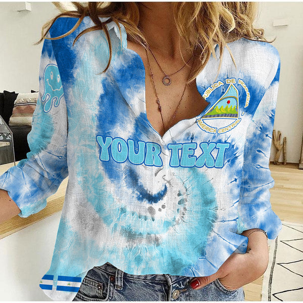 Nicaragua Women Casual Shirt Custom Tie Dye Style 1