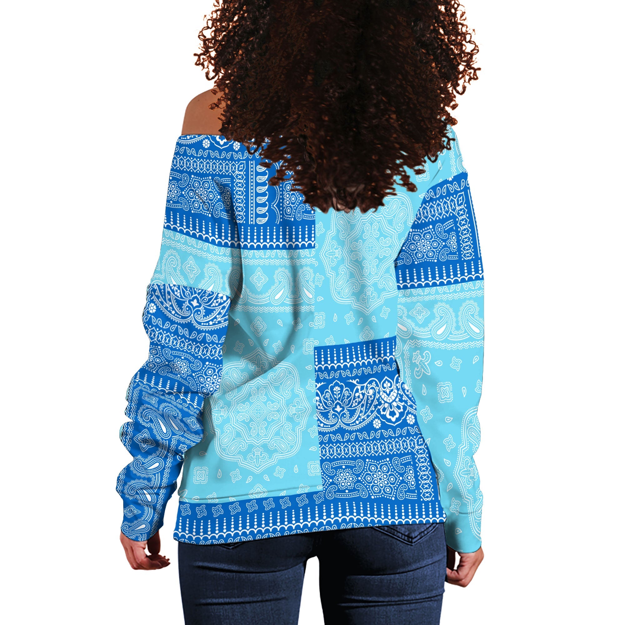 Nicaragua Women Off Shoulder Sweatshirt Flag And Paisley Basic Style 3