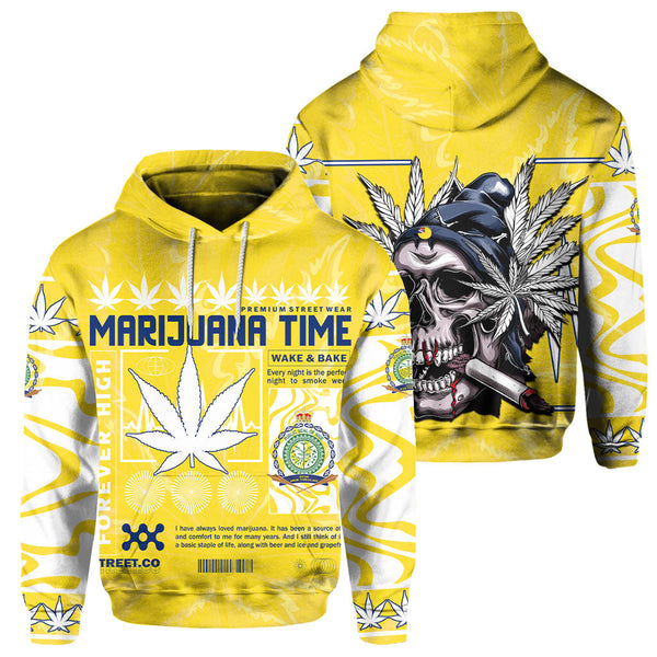 Niue Hoodie Flag & Coat Of Arms Marijuanas Style