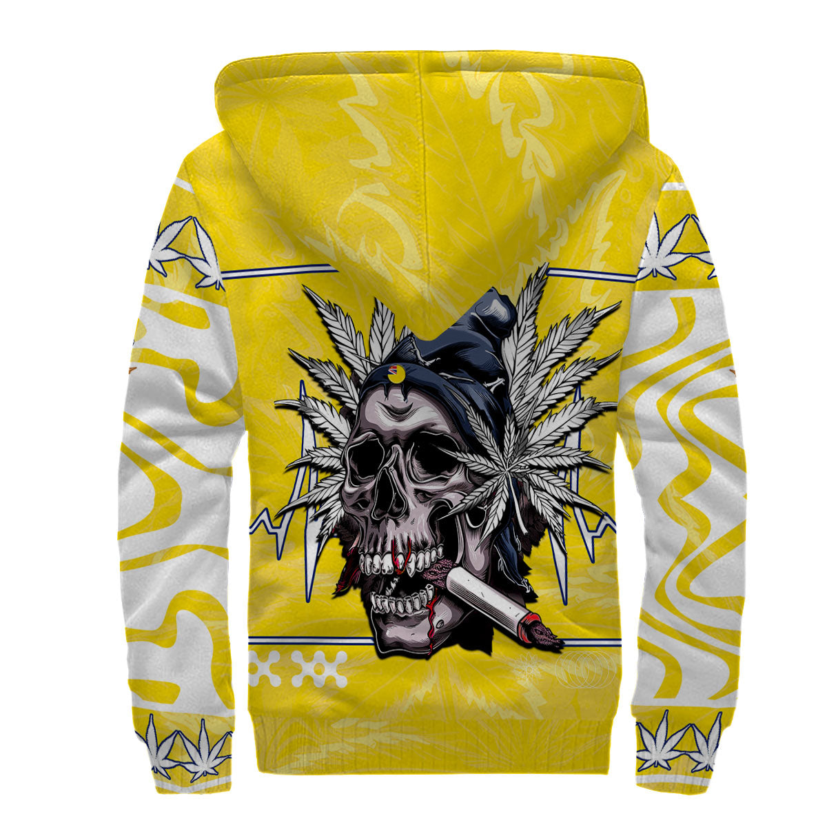 Niue Sherpa Hoodie Flag & Coat Of Arms Marijuanas Style