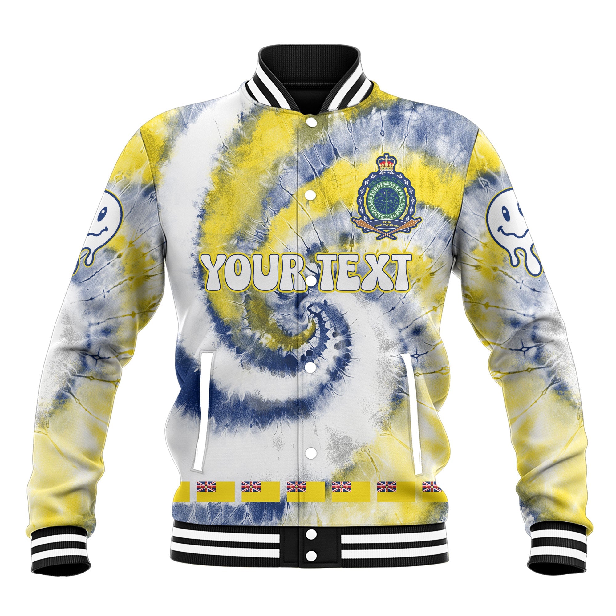 Niue Baseball Jacket Custom Tie Dye Style 2