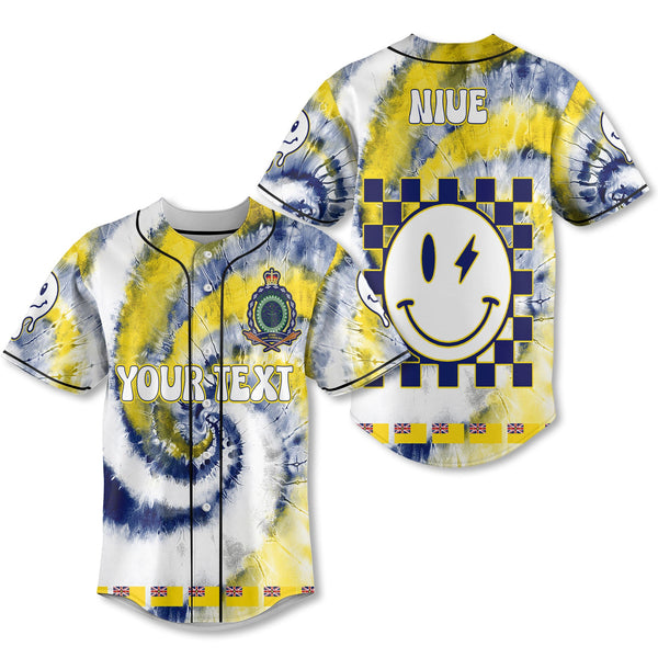 Niue Baseball Jersey Custom Tie Dye Style 1