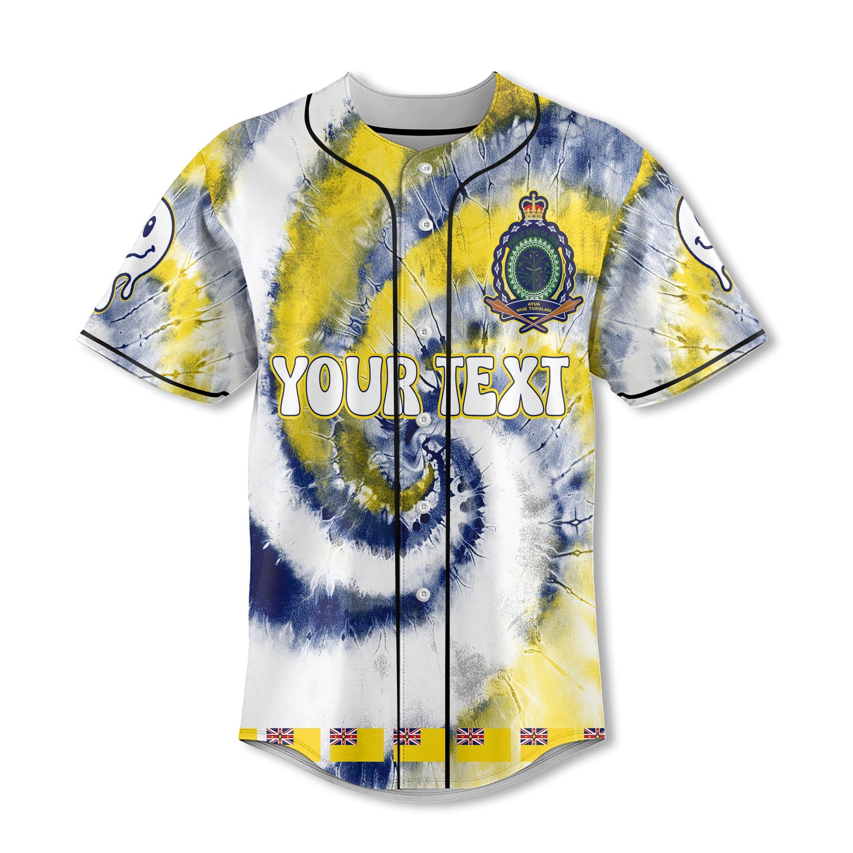 Niue Baseball Jersey Custom Tie Dye Style 2