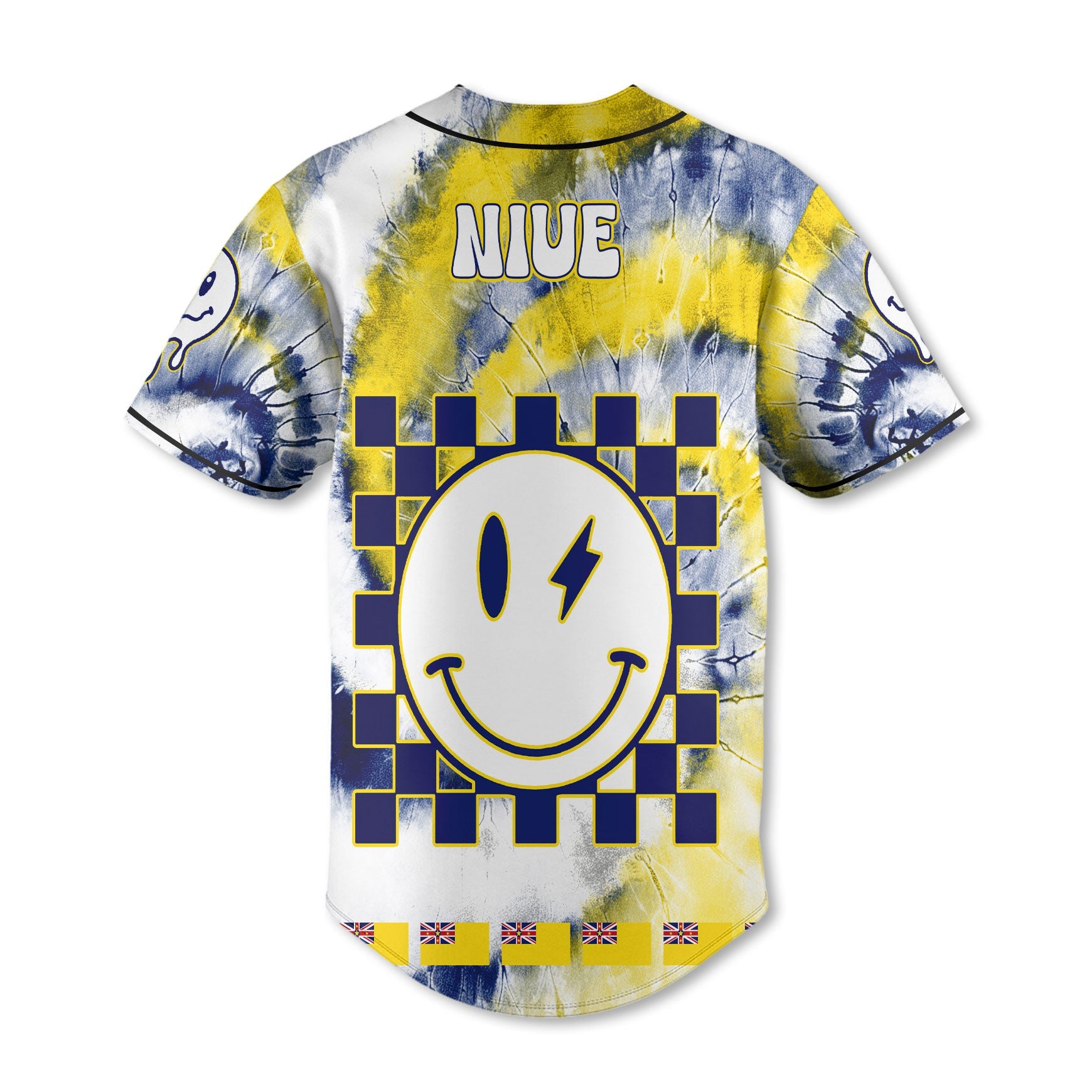 Niue Baseball Jersey Custom Tie Dye Style 3