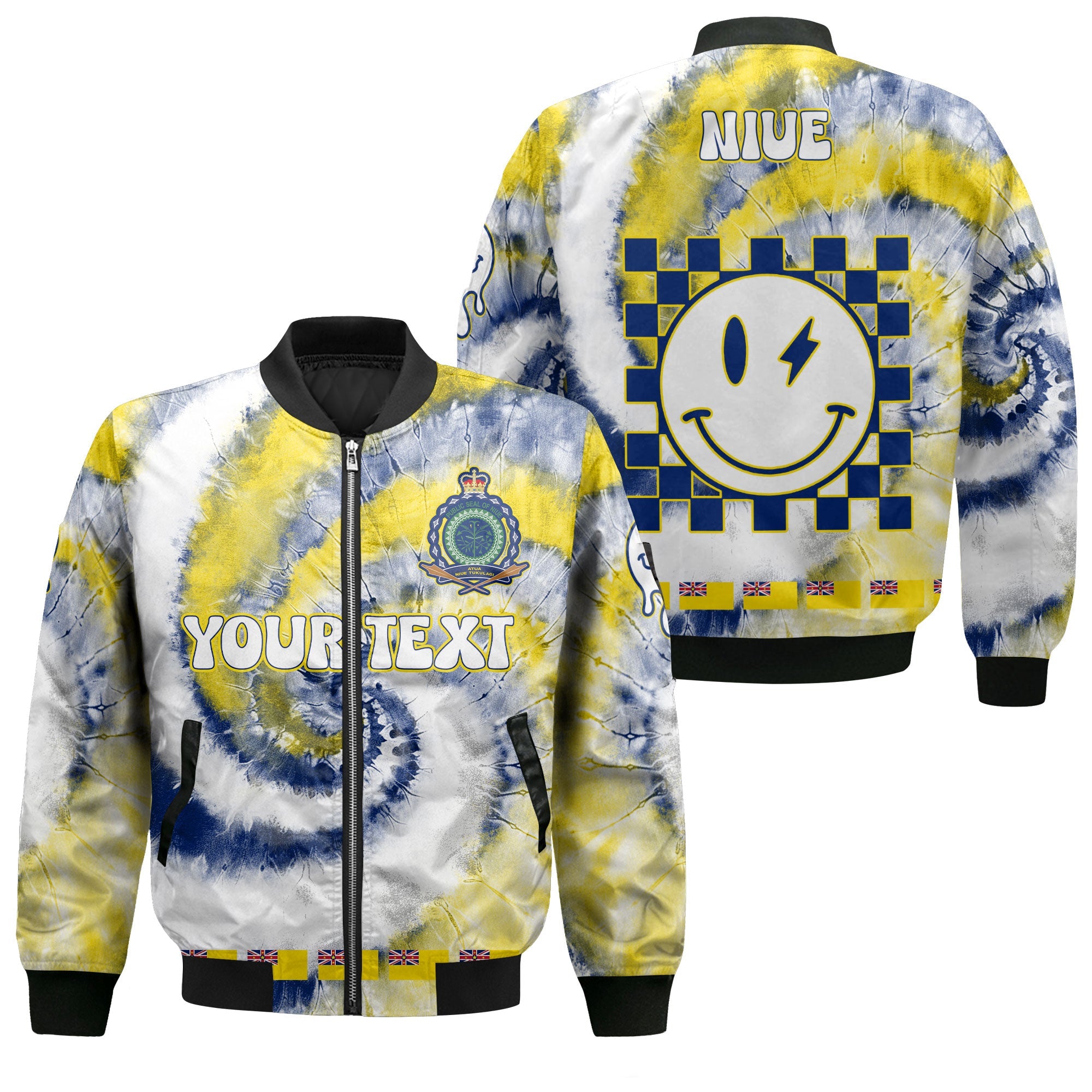 Niue Bomber Jacket Custom Tie Dye Style 1