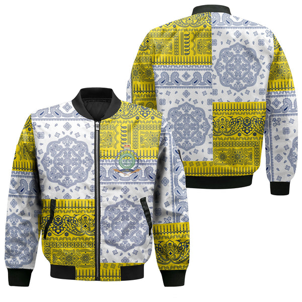 Niue Bomber Jacket Flag And Paisley Basic Style 1