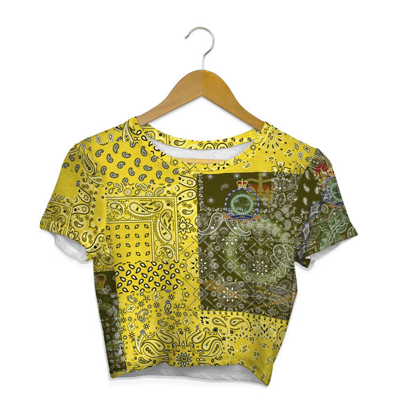 Niue Croptop T Shirt Paisley Flag And Skull Style 1