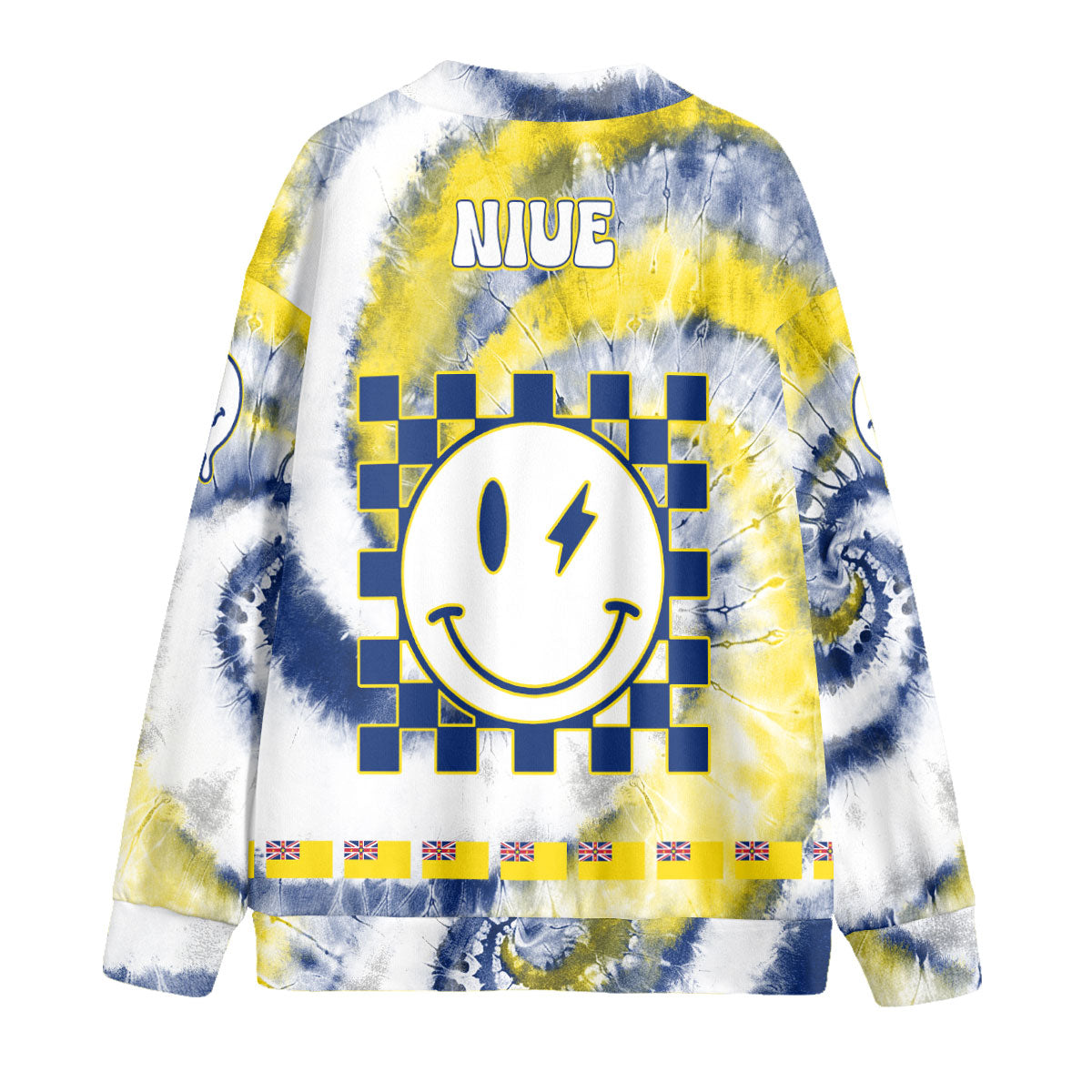 Niue Fleece Cardigan Custom Tie Dye Style 2