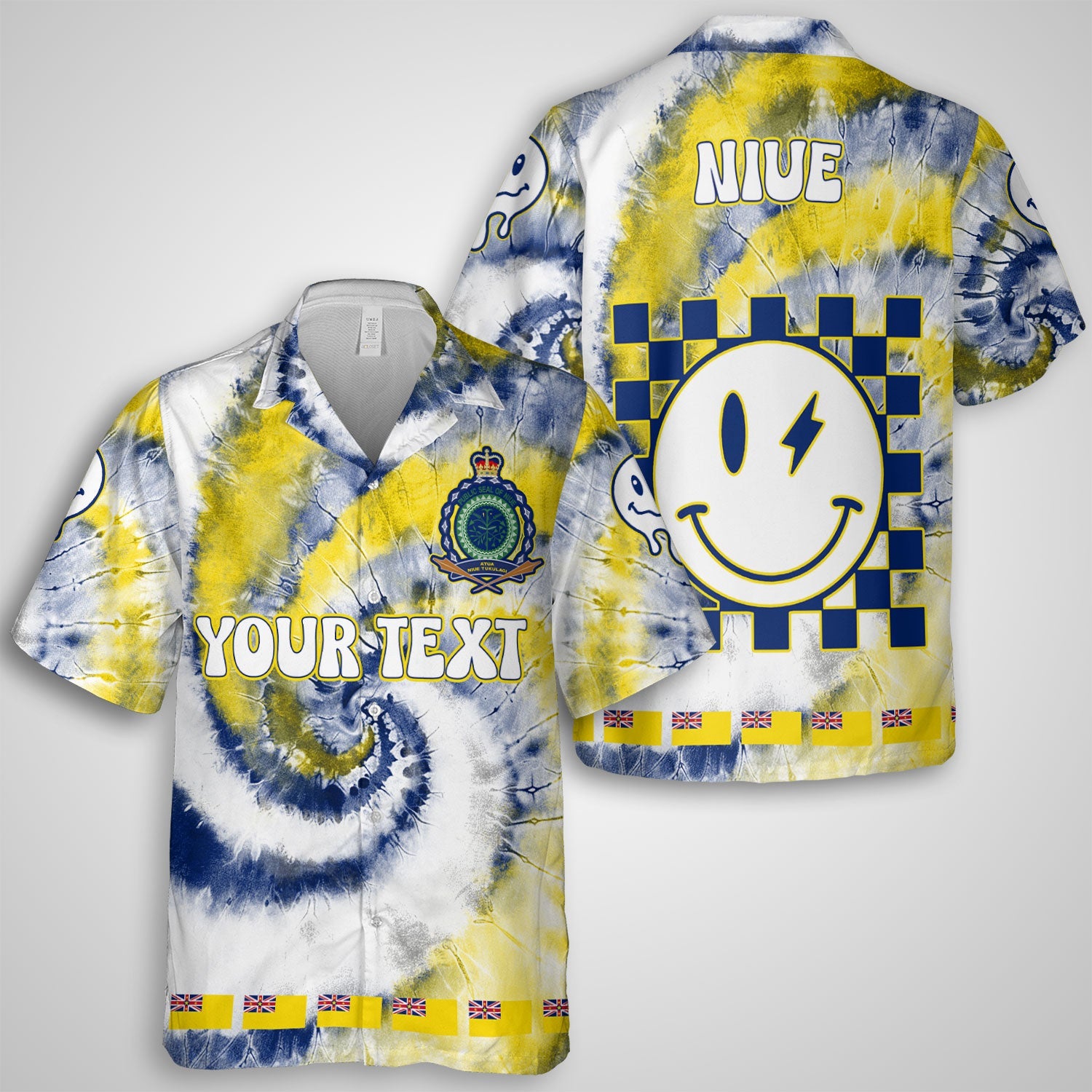 Niue Hawaiian Shirt Custom Tie Dye Style 1