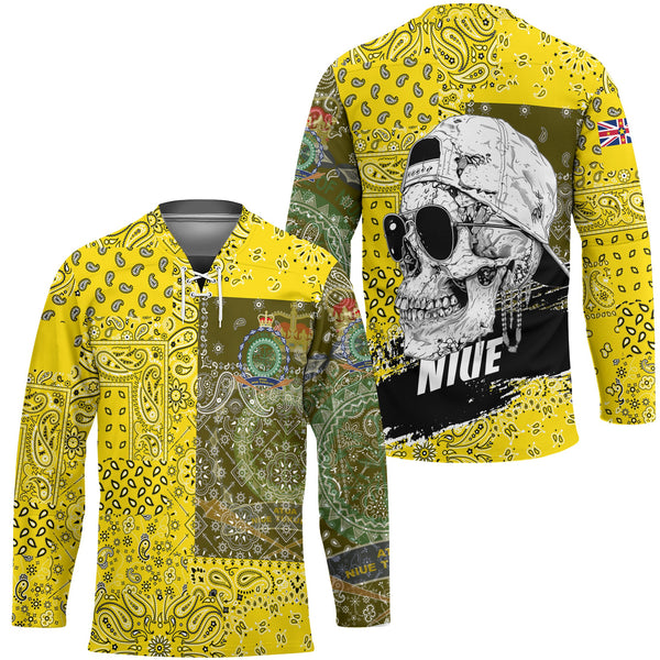 Niue Hockey Jersey Paisley Flag And Skull Style 1