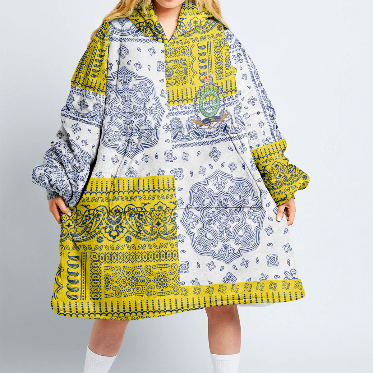 Niue Hoodie Blanket Flag And Paisley Basic Style 2