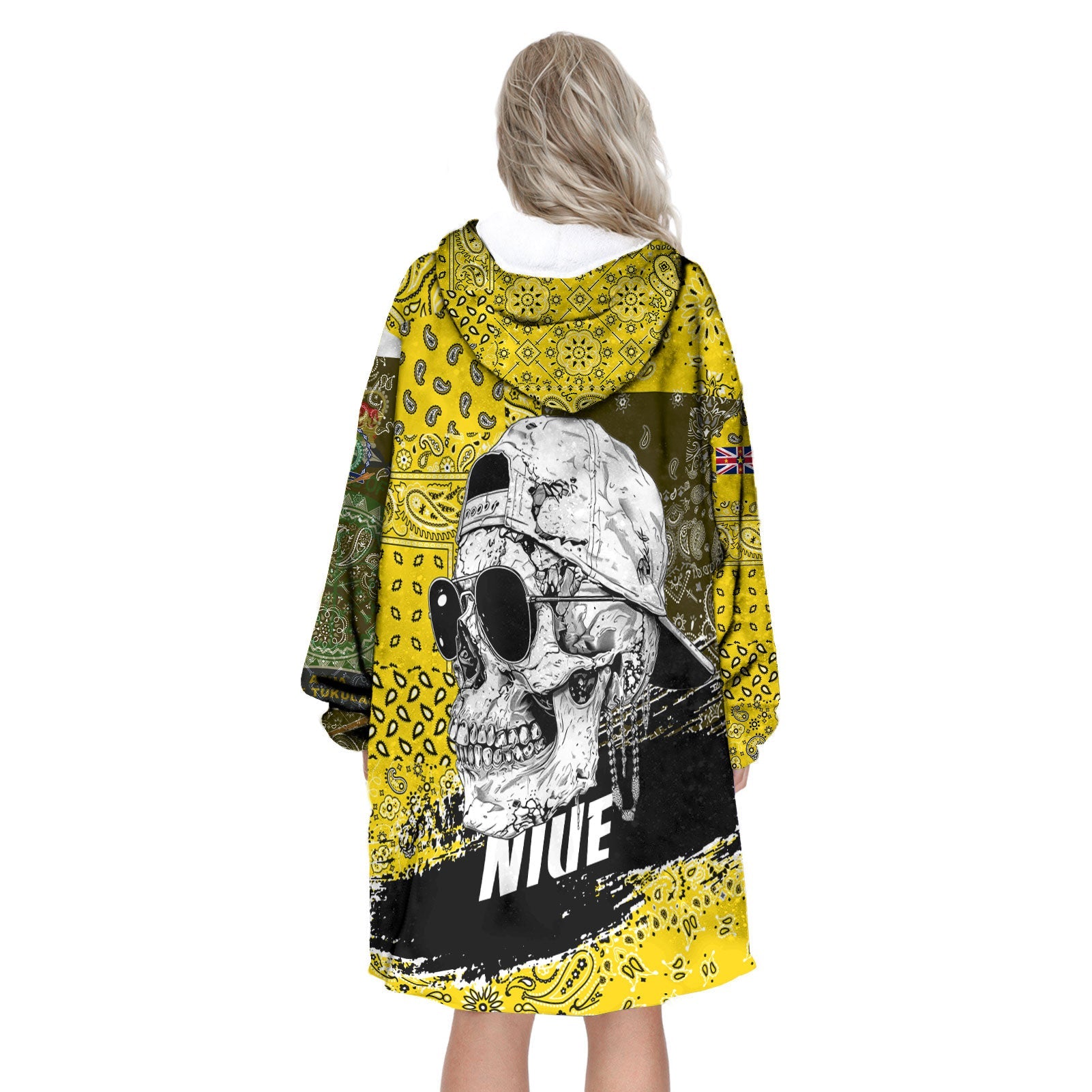 Niue Hoodie Blanket Paisley Flag And Skull Style 3