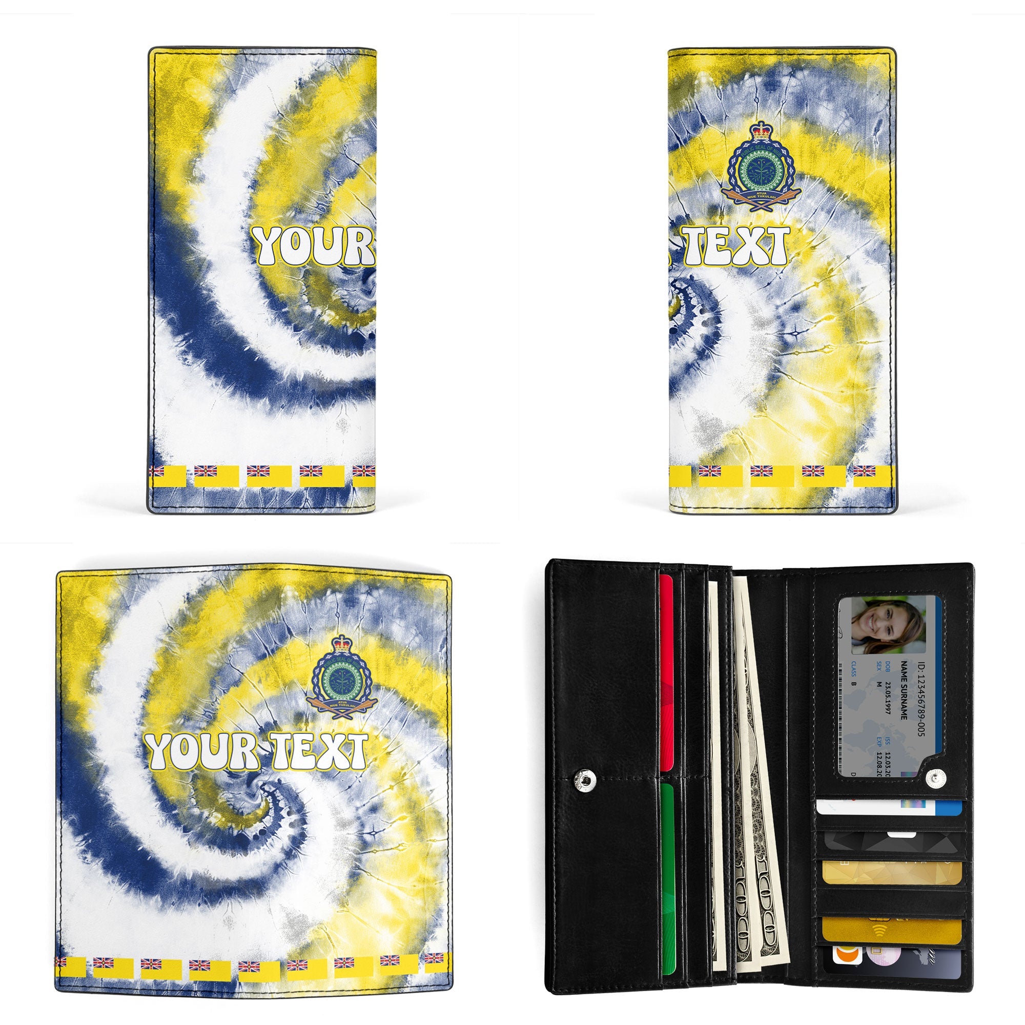 Niue Leather Wallet Custom Tie Dye Style 3