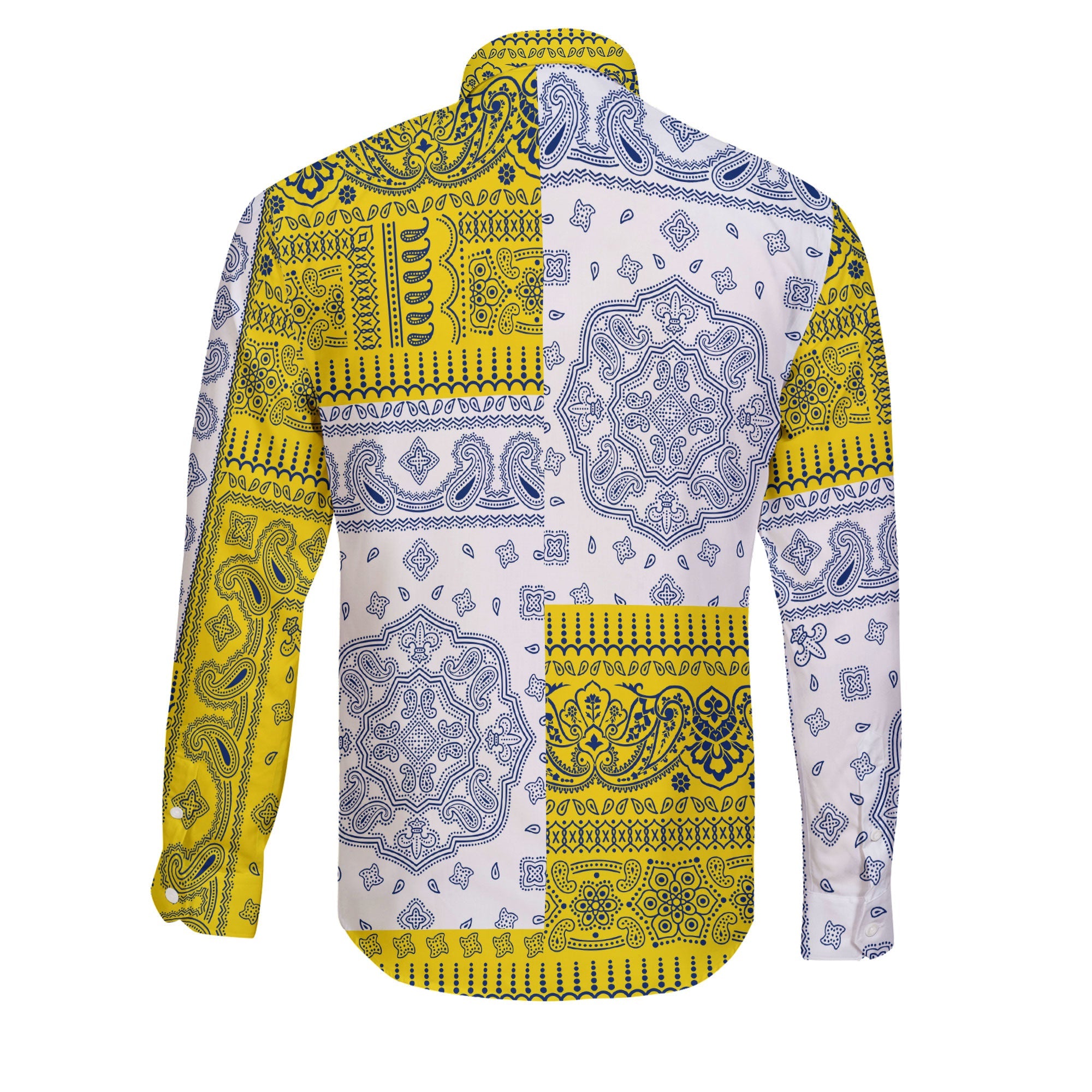 Niue Long Sleeve Button Shirt Flag And Paisley Basic Style 2