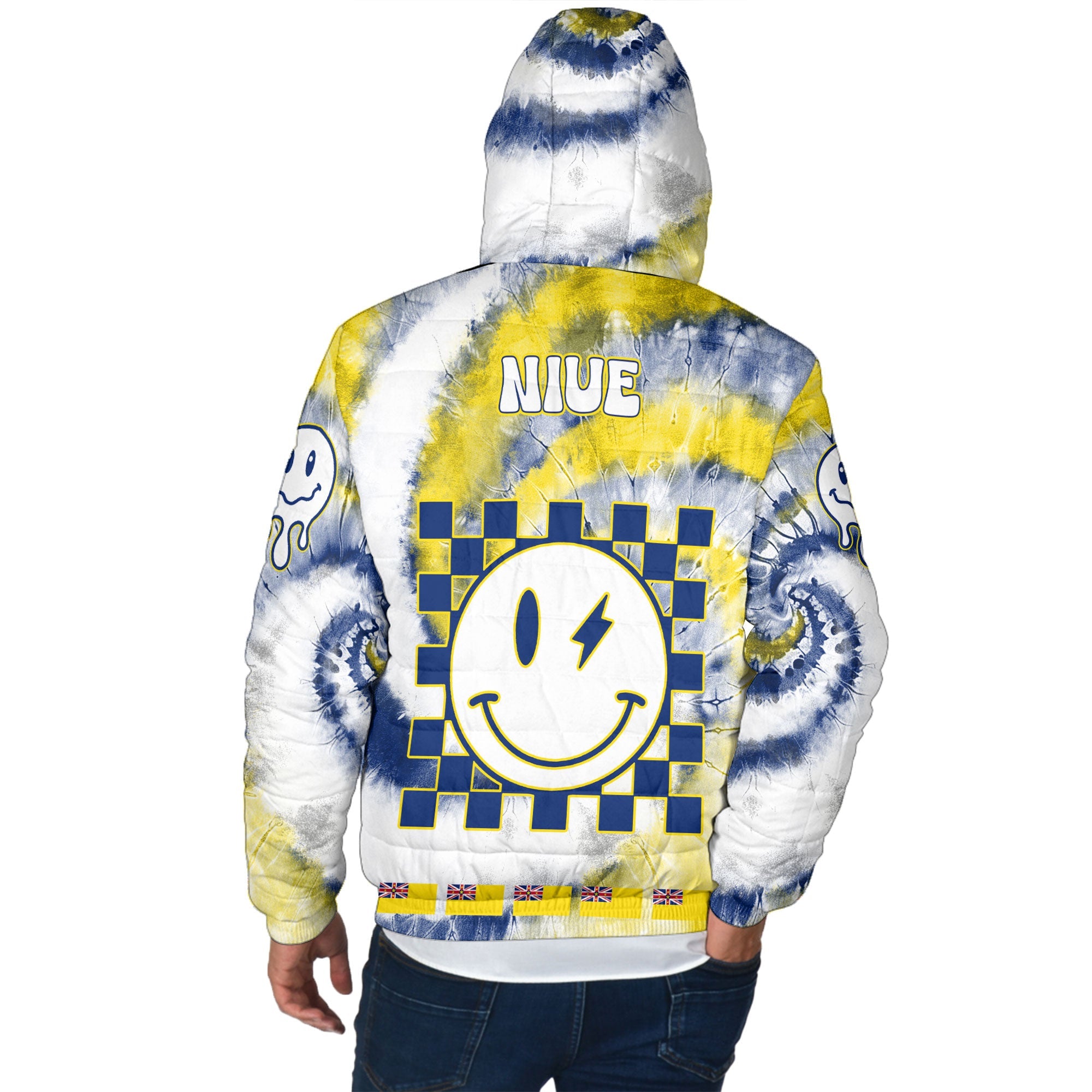 Niue Men Hooded Padded Jacket Custom Tie Dye Style 3