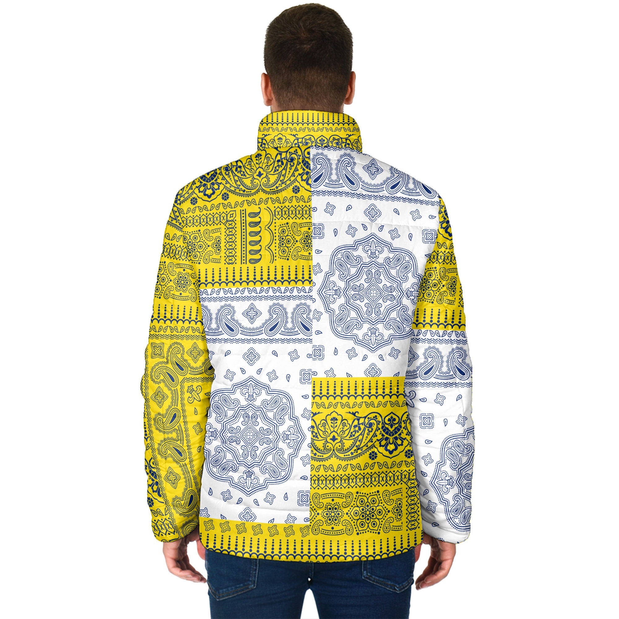 Niue Men Padded Jacket Flag And Paisley Basic Style 2