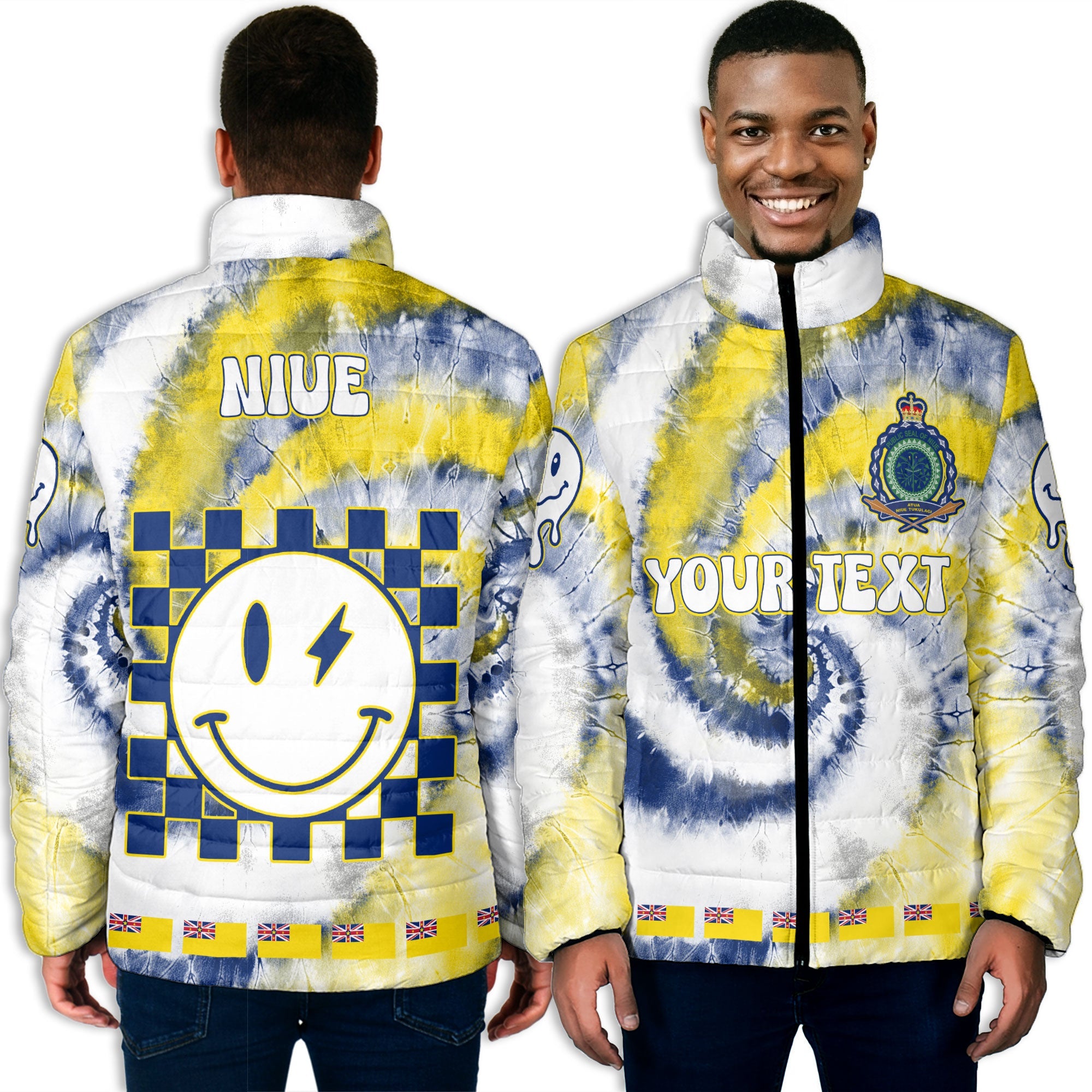 Niue Men Padded Jacket Custom Tie Dye Style 3