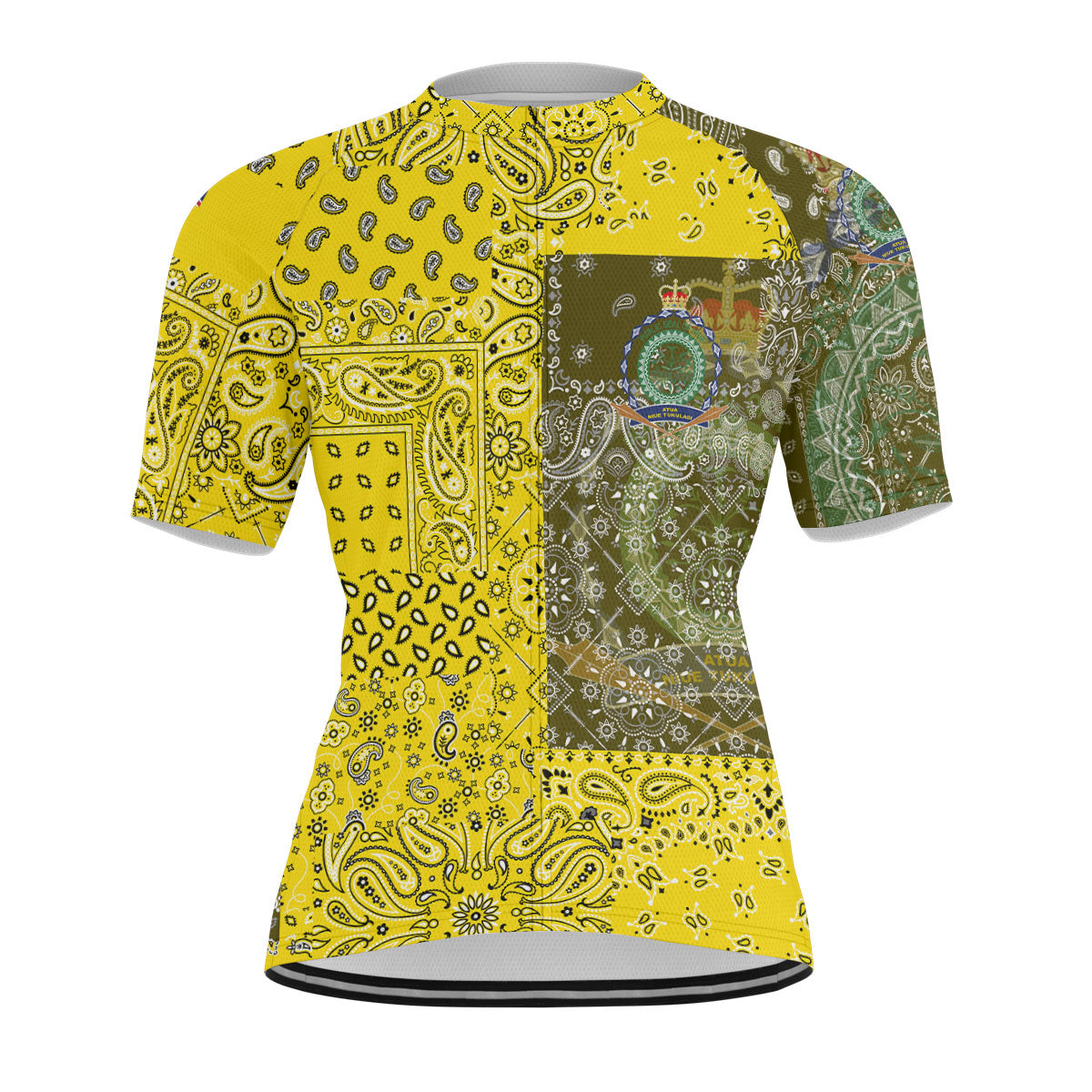 Niue Men Cycling Jersey Paisley Flag And Skull Style 1