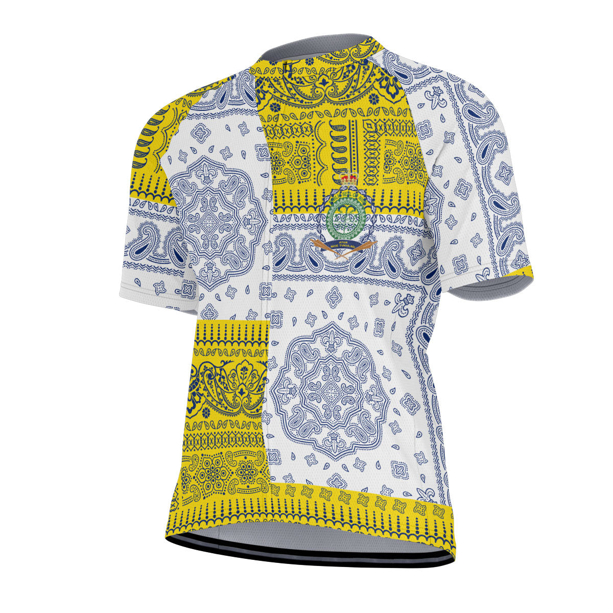 Niue Men Cycling Jersey Flag And Paisley Basic Style 2