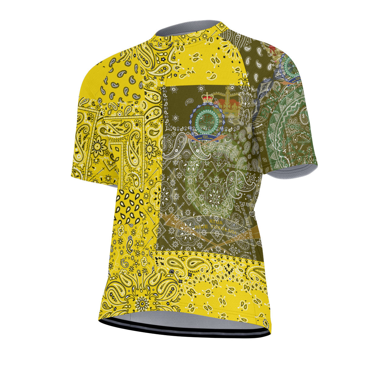 Niue Men Cycling Jersey Paisley Flag And Skull Style 2