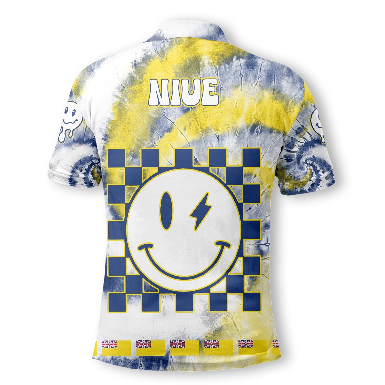 Niue Polo Shirt Custom Tie Dye Style 3