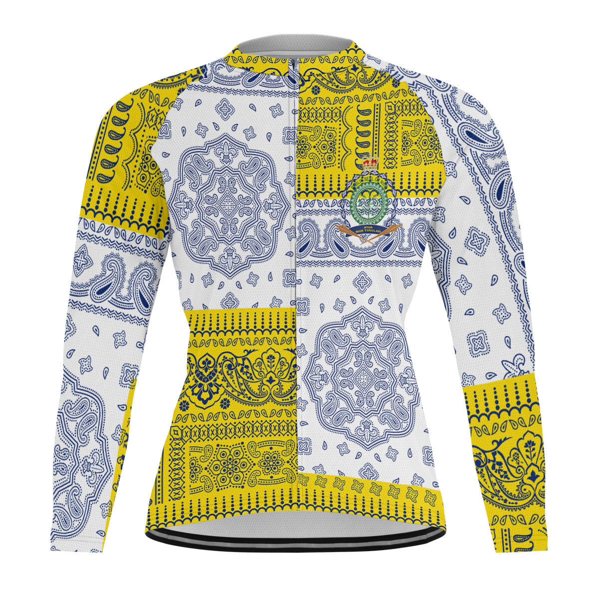 Niue Raglan Men Cycling Jersey Long Sleeve Flag And Paisley Basic Style 1